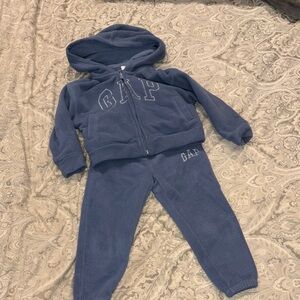 GAP Girls Blue Fleece Hoodie and Pants Set